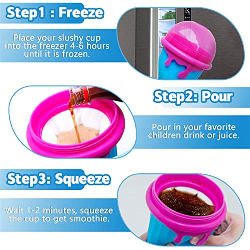 500ml Large Capacity Slushy Cup Summer Squeeze Homemade Juice Water Bottle Quick-Frozen Smoothie Sand Cup Pinch Fast Cooling Magic Ice Cream Slushy Maker Beker Kitchen Gadgets - brosch blender 